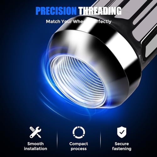Image of 9 /16-18 * 50 Black Wheel Lug nut with 7 Slots Factory Style - Suitable for aftermarket Wheels, electroplated Lug nut is Healthy (32), KDL004