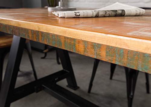 MASSIVMOEBEL24.DE Esstisch Altholz 180x90x76 Mehrfarbig lackiert Industrial #60 – Bild 7