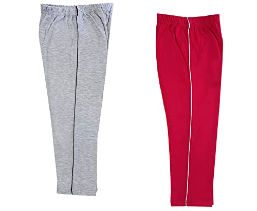Image of indi weaves Girls Cotton Solid Capri 3 /4th Leggings (Pack of 2)