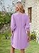 Soucrat Women Summer Dresses 2025 Casual Dress Spring Trendy 3/4 Sleeve V-Neck Purple Dress with Pockets S