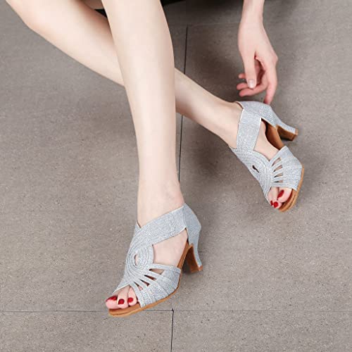 Image of Ballroom Dance Shoes Women Latin Salsa Practice Dancer Shoes 2.5'' Heels YT02