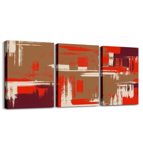 Toile murale abstraite moderne triptyque pour harmoniser votre salle à manger