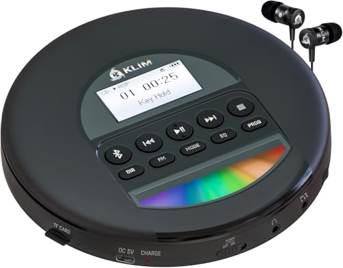 KLIM Nomad   Reproductor CD portatil con batería Interna de Larga duración   Auriculares KLIM Fusion   CD Player Mini Compacto   Radio FM Compatible con CD R, CD RW MP3   Nuevo   Argén
