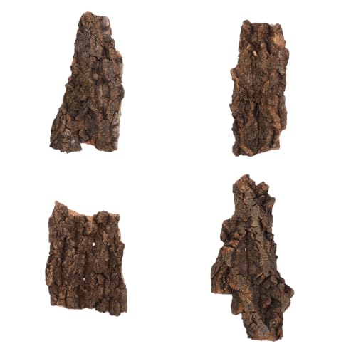 Milisten 4 個 爬虫類の樹皮 亀のアクセサリー 隠れ家 ねずみ クリッターネーション 水族館 樹皮を隠すトカゲ テラリウムの装飾樹皮 ペット用品 竜のひげ小屋 ペットケージ風景 吠える