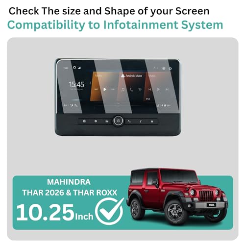 Image of Wisely Pack 2 - Screen Guard for MAHINDRA THAR & THAR ROXX Car Infotainment Display System Protector - Stereo Accessories - Touch Responsive - HD Clear