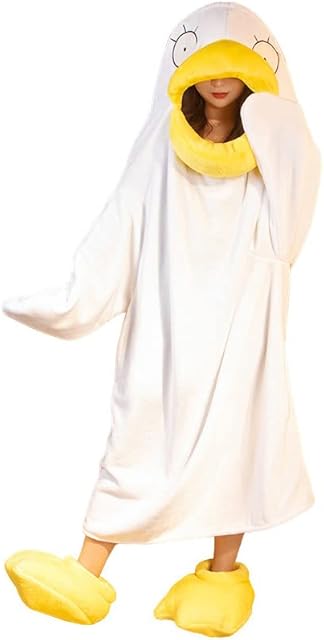 YUDATPG Funny Duck One-Piece Pajamas Halloween Fancy Dress Party Costumes Couple Outfit Funny Joke Gag Prank Gifts For Women Men Adult Cosplay Onesie Jumpsuit