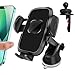 Support Téléphone Voiture, Support Téléphone Voiture Ventouse pour Tableau de Bord Pare-Brise, Support à Grille d'aération Support Ventilation Rotation 360° ,pour Smartphone/GPS 5.2-9Pouces