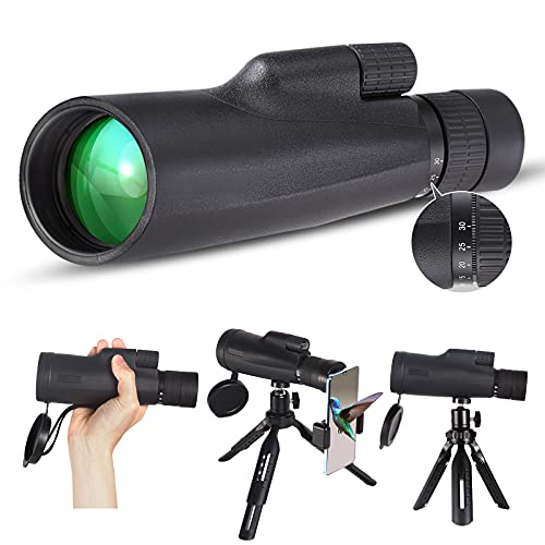 Monocular Telescope,10-30x50mm High Power Super Telephoto Zoom,HD BAK4 Prism Tripod Waterproof Phone Telescope, for Wildlife Hunting Camping Travelling