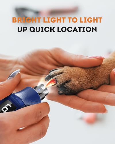 YABIFE 7-Speed Dog Nail Grinder with LED Light – Ultra Quiet Electric Pet Nail Trimmer for Large Dogs & Cats – Professional Grooming Tool with Dust Collector, One-Hand Speed Control - Image 5