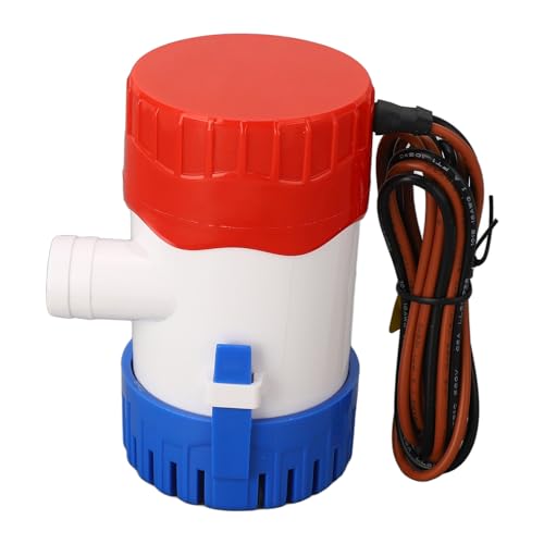 Electric Boat Water Pump Low Noise DC12V Mini Bilge Pump for Ferry Yacht Garden (500GPH)
