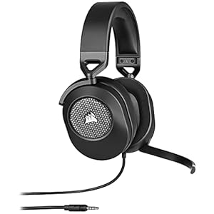 Corsair Hs65 Surround Auriculares Para Juegos (Sonido Envolvente Dolby Audio 7.1 En Pc Y Mac, Micrófono Omnidireccional, Tecnología Soundid De Sonarworks, Control De Volumen De Fácil Acceso) Carbón