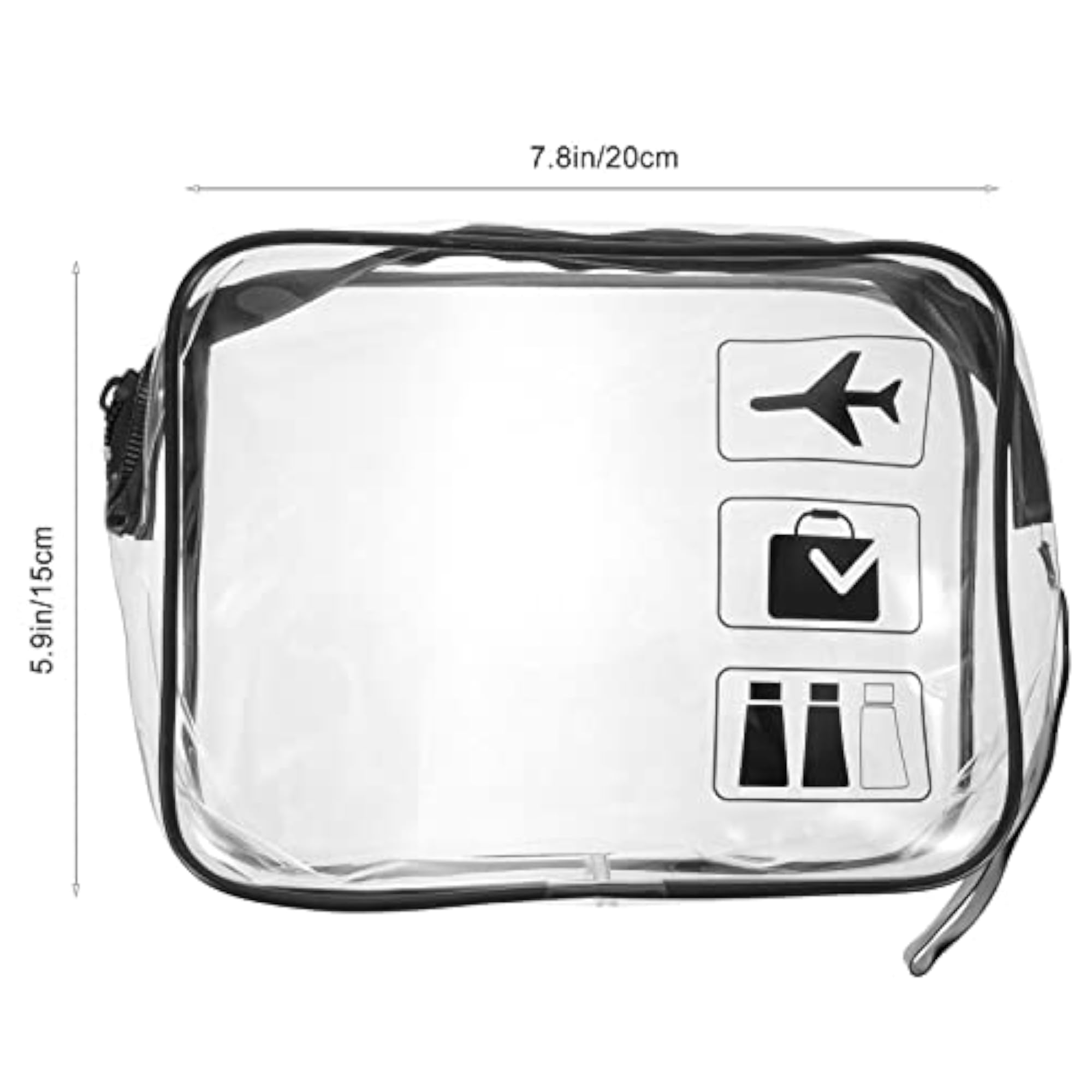 3pcs Clear Makeup Bags Airport Security Liquids Bags