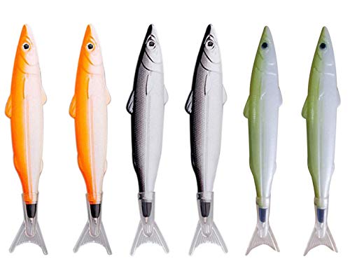 Maydahui 6PCS Fish Ballpoint Pen Creative Novelty Design Simulation Model Black ink Smooth