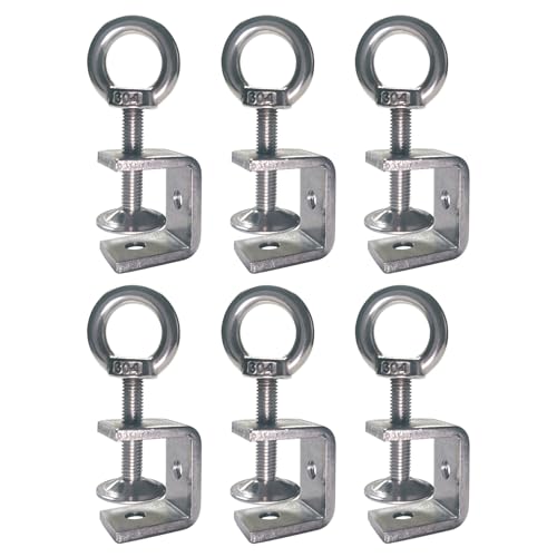 Ponezg 6 Stück C Klemme Klein 0-25mm Einstellbar Kieferöffnungen Edelstahl C Zwinge Schraubzwingen Klein Schraubklemmen Metall Klemmschrauben Klemmhalterung Tischklemme M8 Schraubzwinge C-Clamp Set