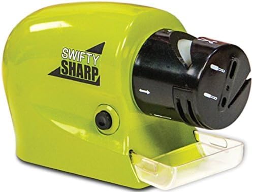 Fitto Cordless Motorized Knife Sharpener, Compact & Portable, Battery-Operated Blade Sharpening Tool for Kitchen Knives, Scissors, and More – Green, H130 x W32 x D30 mm
