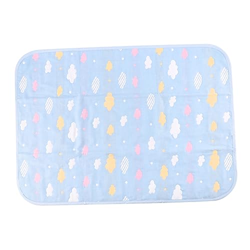 SUPVOX Diaper Changing Mat Washable Crib Mattress with Blue Clouds Pattern Portable Crib Mattress for Easy Clean Leak Protection
