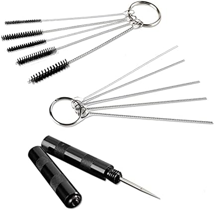 SAGUD Airbrush Painting Cleaning Tools Kit, Air Brush Accessories Spray Gun Cleaner Wash Needle with Nozzle Spanner Wrench and Stainless Steel Brushes Set