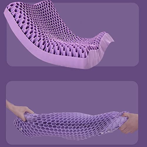Image of Neck Pillow Ventilated TPE Soft Pillows Bed Pillows, Used to Relieve Neck Pain Purple Bed Pillows for Sleeping Pillows for Sleeping Professional Pillow (Color : 17.3 * 9.4in)