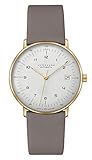 Armband: Leder JUNGHANS max Bill Armbanduhr Kleine Automatic Grau/Goldfarben 027/7108.02