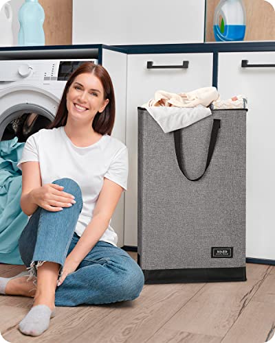 Soledi 70L Slim Laundry Hamper, Foldable Laundry Basket With Handle, Small Hampers For Clothes Carry And Move, Corner Narrow Laundry Hamper For Bedroom, Bathroom, Dorm, College. Grey #TOP6