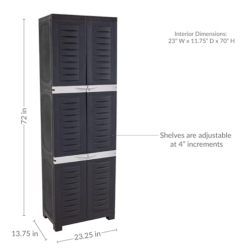 Image of Sunnydaze 72 inch Garage Storage Cabinet with Locking Doors & Shelves, Shadow