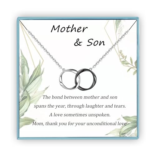 Sereney Sterling Silver Mom Gift from Son, Mother Daughter Necklace as Gift for Daughter Momm, Mother Son Necklace as Mom Birthday, Mama Present from Daughteer