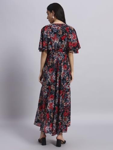Image of HELLO DESIGN Women V-Neck Solid Maxi Dresses