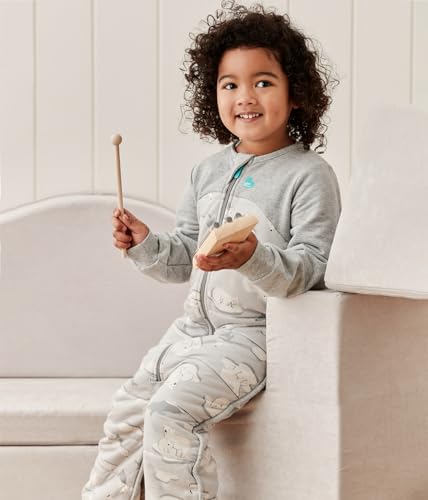 Image of Love to Dream Extra Warm Toddler Sleep Suit (24-36 Mo), Super Soft Temp Regulating Sleeping Sack, 3.5TOG Warm Wearable Blanket, Grey