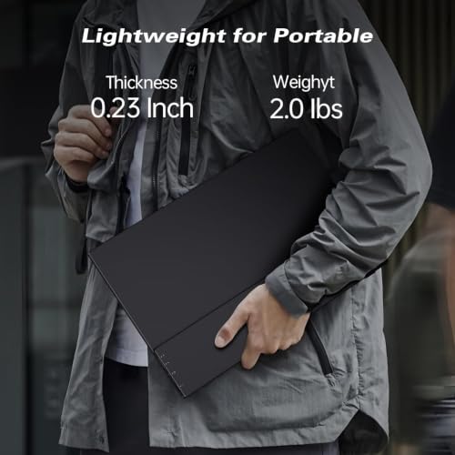 Image of Portable Monitor 2K 17.3 Inch 120Hz-144Hz, QHD Gaming Monitor with Kickstand, 2560x1440P 100% DCI-P3, Ultra Slim Travel, USB-C HDMI HDR External Screen for Laptop PC Mac Xbox Switch PS5 /4