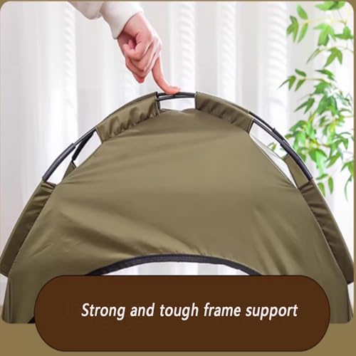 Cama elevada para mascotas exterior interior perro pequeño con toldo verde 7