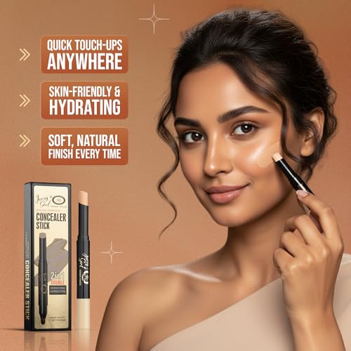 Image of Fashion Colour Precise Correction Concealer Stick | 2-in-1 Double Perfecting with Soft Brush | Full Coverage, Buildable Formula | Smooth & Lightweight | Dark Circle & Blemish Conceal | 2.2g Shade::03