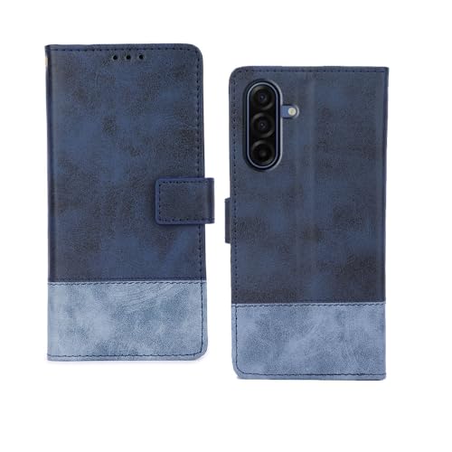 Image of amazon basics Samsung Galaxy A17 5G Flip Cover | Card Pockets Wallet & Stand | Flip Cover for Samsung Galaxy A17 5G (Double Blue)