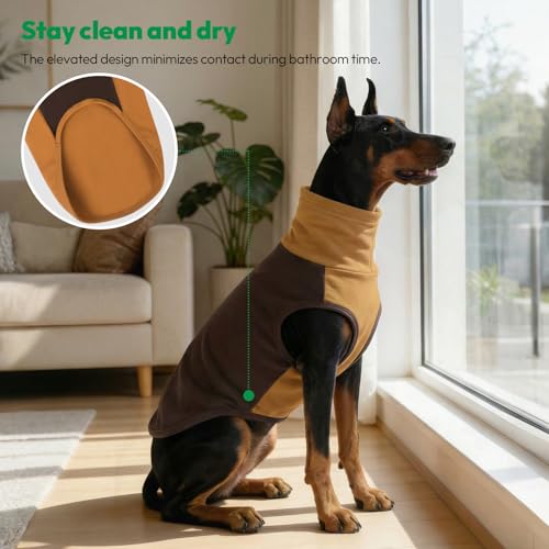 KONVINIT Hundepullover Fleece für Mittelgroße & Große Hunde (M-5XL) Ohne Ärmel mit Stehkragen Weich & Warm