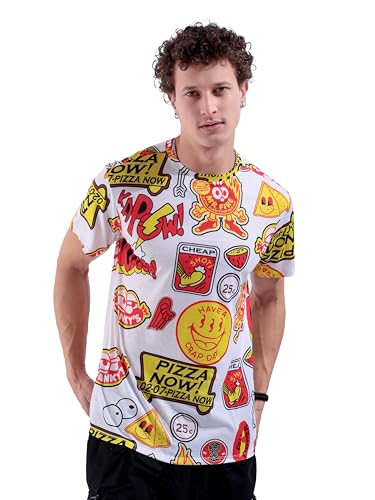 Image of The Indian Garage Co Men Slim Fit Abstract Printed Round Neck Tshirt