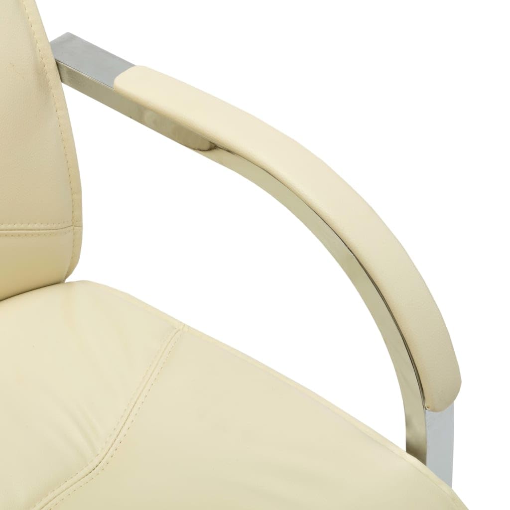 Silla de oficina de piel sintética negra con reposabrazos, silla de oficina ergonómica con asiento acolchado y patas cromadas para una gran carga de peso