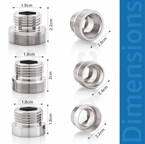Image of PANCA Tap 3 Connectors, Fits Bathroom Taps, Washbasin, Kitchen Taps | Universal Tap Adapter for Sink, Faucet, Washing Machine Pipe | 3 Connectors, Fits Most Kitchen Taps