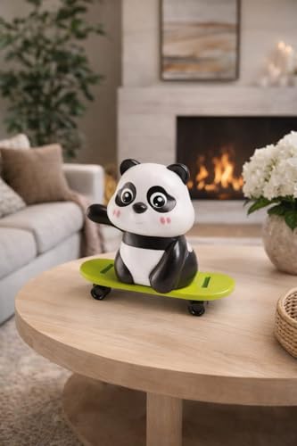 Image of Panda Wind Up Toy with Skateboard | Cute Wobbling Panda Toy | Roly Poly Toys for Babies | Infant Interactive & Educational Toys for Toddlers 1-3 Years | Home Decor & Gift (Skating Panda)
