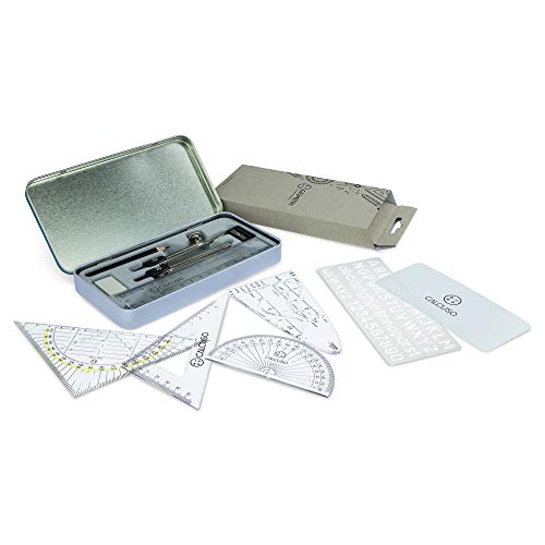 Set Geometria CalcusO 14 Pezzi - Con Compasso E Scatola Metallica Per Scuola - Foto 10
