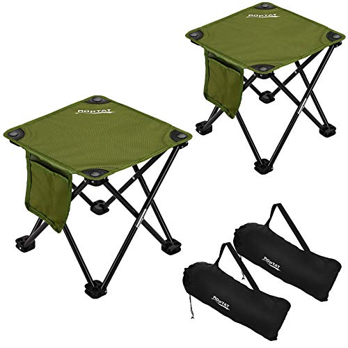 Roptat 2 Pack Camping Stool,Portable Folding Compact Lightweight Stool Seat For Camping Fishing Hiking Gardening Outdoor Walking Backpacking Travelling And Beach With Carry Bag #TOP9