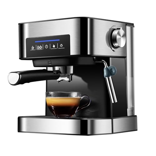 Aioneer Cafetera Espresso De Acero Inoxidable De 850 W con Espumador De Leche para Capuchino, Latte Y Moca