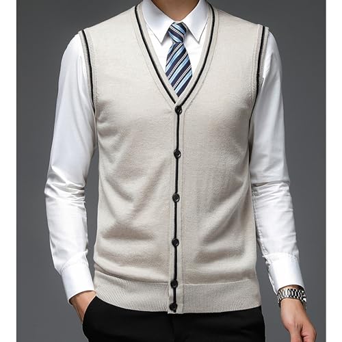 Pull sans manches homme extensible pour silhouette généreuse en tricot - 3