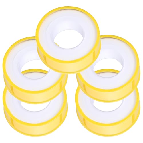 Aestustheri 5PCS PTFE Tape - PTFE Thread Seal Tape for Plumbing - Leakproof Waterproof Tape for Shower Heads, Pipe Joints & Fittings (White)