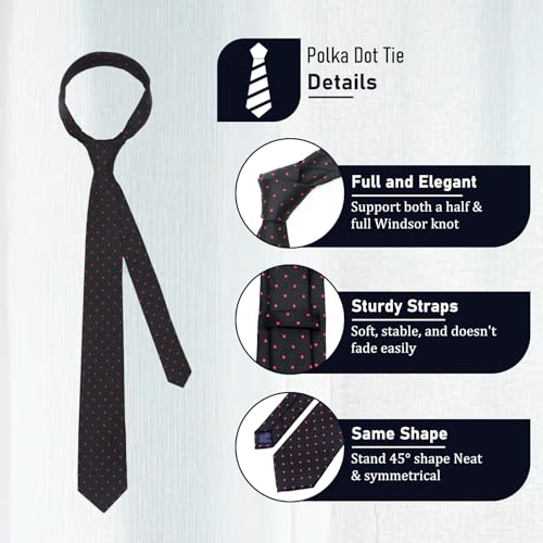 Image of Polka Dot Tie for Mem, Classic 57 inch Mens Ties Patterned Formal Men's Necktie for Business Party Wedding Shirt Tuxedo