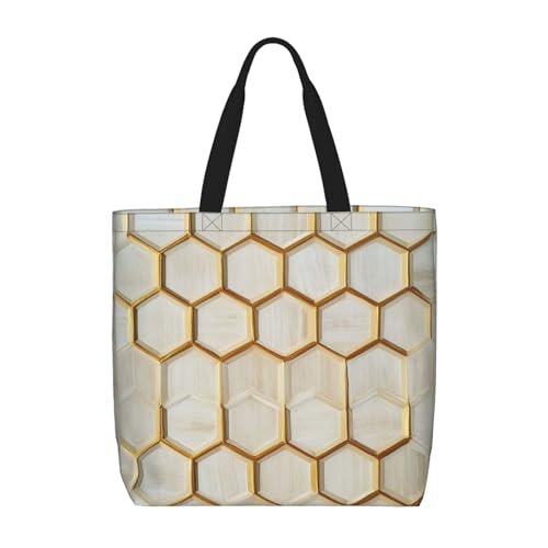 Bolsos De Mujer Perfil Geométrico Dorado Bonitas Bolso De Mano Casual Totebag Para Viajes Playa Escolares