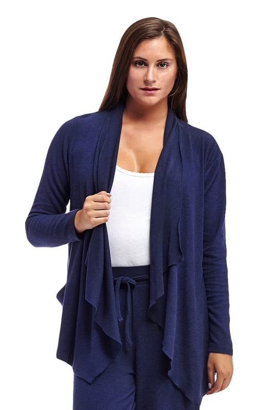 Image of LA CERA Women's Open Front Casual Long Sleeve Knit Classic Sweaters Comfortable Brushed Cascase Cardigan