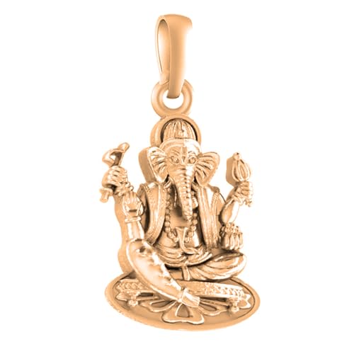 Bijou pendentif Ganesh en argent sterling et or, médaille spirituelle taille Small