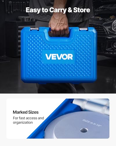 Image of VEVOR Truck Hub Seal Installer Kit, Heavy Duty Bearing Race and Seal Drivers for Class 7 8 Trucks Truck Hub Seal Removal Installation(61850)