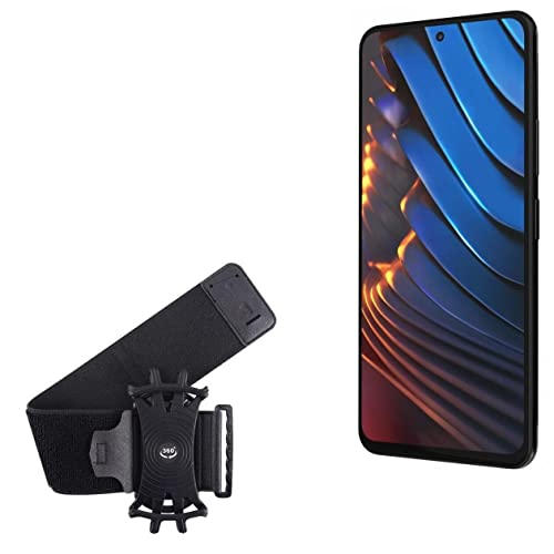 BoxWave Holster Compatible with Poco Xiaomi X3 GT - ActiveStretch Sport Armband, Adjustable Armband for Workout and Running - Jet Black