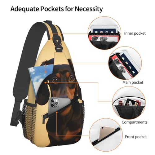 Mochila pequeña tipo bandolera para pecho unisex miniatura 4