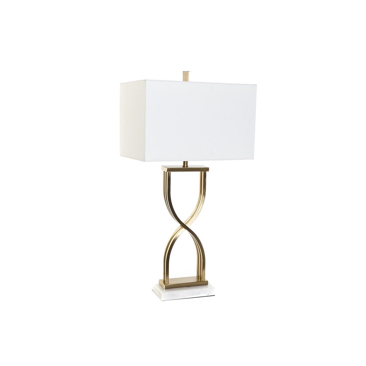 DKD Home Decor Lámpara de Mesa de la Marca, Color Blanco y Dorado, de Metal y mármol (23 x 40 x 79 centímetros) (40 W 240 V)